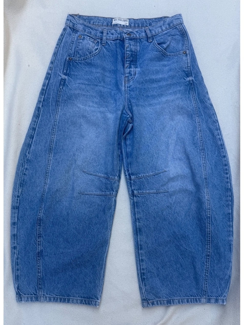 Free People We The Free Good Luck  Barrel Jeans Size 29